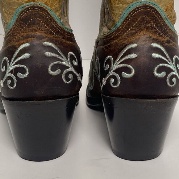 Sterling River Boots Women’s 7B Brown Teal Leather Western Embroidered Pointed - Picture 10 of 12